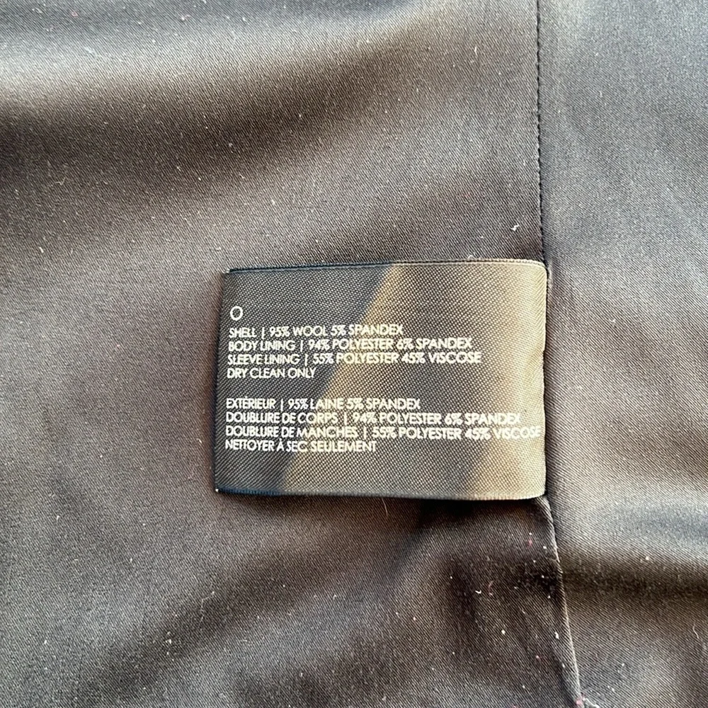 Club Monaco blazer Women’s black wool blend‎ professional office quality work